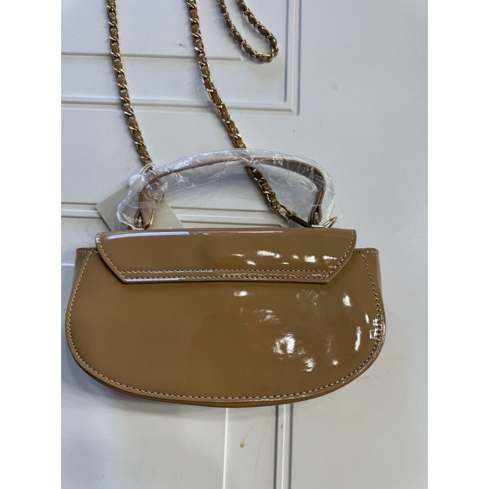 Valentino Orlandi NWT Small Taupe Patent Faux Leather Handbag - MSRP $210 - Picture 4 of 6
